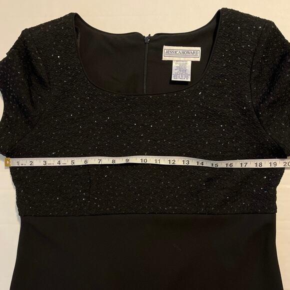 Jessica Howard Bling Black Dress Womens Size 14 Holiday Party New Years Sparkle - Picture 13 of 13